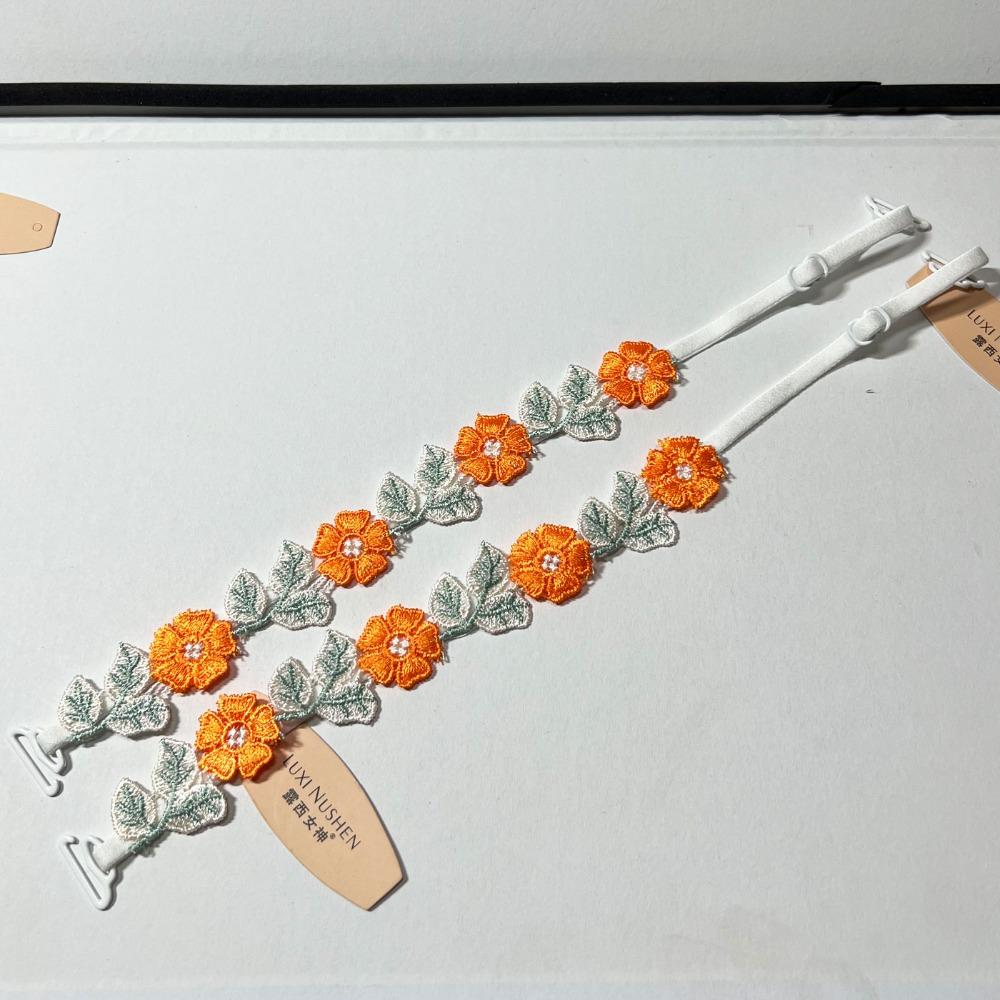Adjustable Lace Lingerie Strap Embroidered Flowers Lace Shoulder Strap  Wedding Party Dress