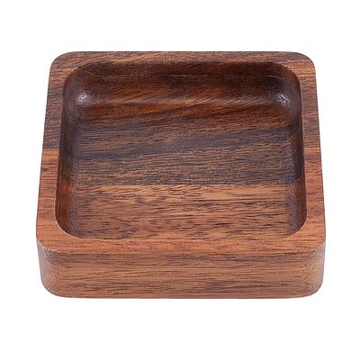 1 Stück Serviertabletts aus Walnussholz Sattbraun Quadratisch 100x100x25mm