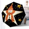 Santa Claus Deer Themed Folding Umbrella Fashion Auto-Open 8 Iron Ribs Plastic Handle Foldable Sunshade Perfect Christmas Gifts