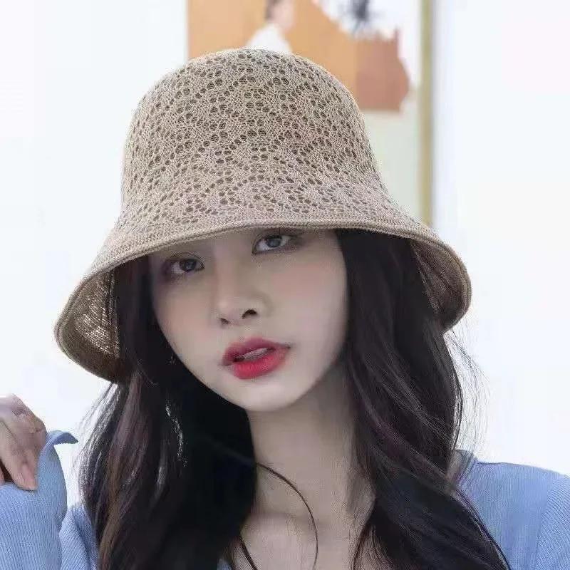 Hats For Women Bucket Hat Linen Korean Tide Summer Thin Section Double-Sided Breathable Sun Protection Cap Panama