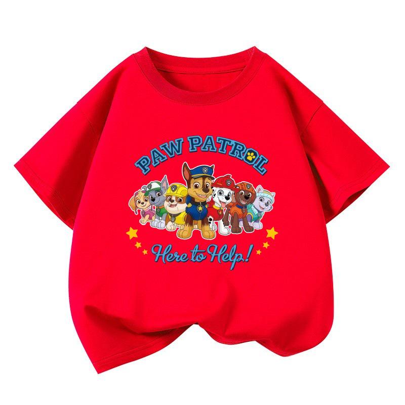 High-Quality Boys' Autumn Cartoon Print Short-Sleeve Round Neck Shirt