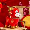 Auspicious Home Decoration Cute Zodiac Sheep Doll, Plush Toy, Soft Stuffed Animal, Traditional Lunar New Year Figurine of The Mascot for Chinese Gift