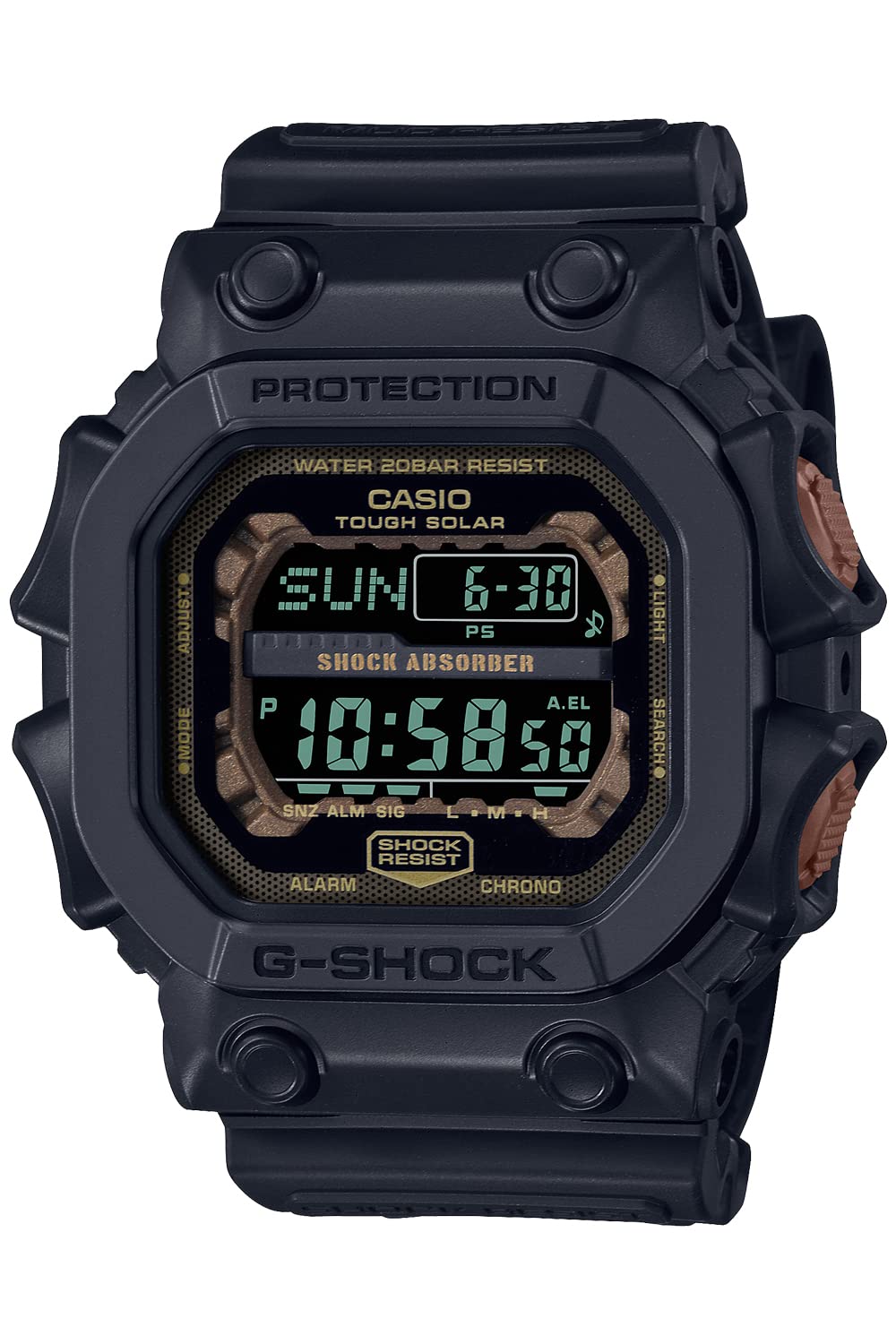 

Чоловічий чорний годинник G-Shock серії Casio Tough Solar Teal and Brown Color, GX-56RC-1JF,