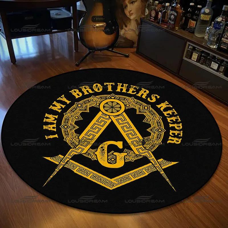  Disney Retro Round Mat Freemason Sect Pattern Flannel Carpet Home Decoration Bedroom Living Room Enter Door Floor Rug
