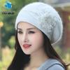 Women's Warm Wool Knitted Hat with Earmuffs - Korean Style Winter Rabbit Fur Hat