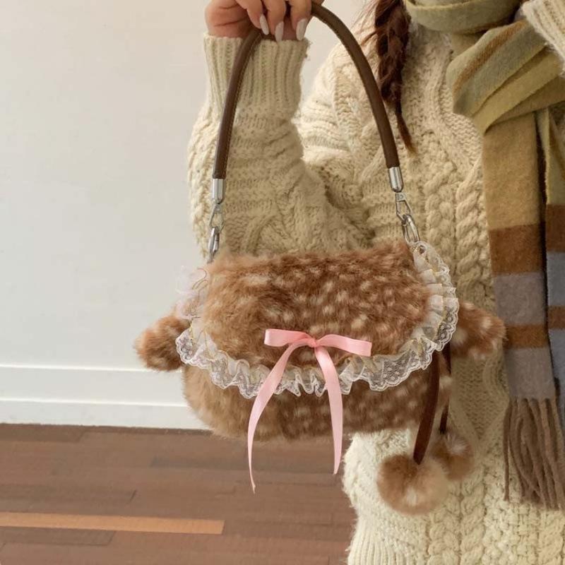 Autumn and winter furry bag women's new fashion versatile messenger bag portable pillow bag furry bag single shoulder