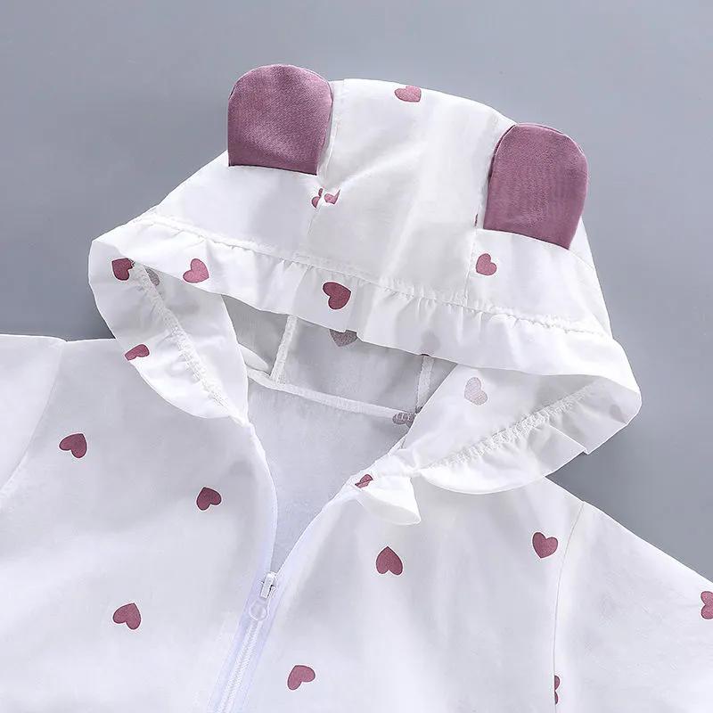 Jachetă de protecție solară pentru copii, haină subțire, îmbrăcăminte exterioară pentru fete de vară, jachetă din bumbac, cu glugă