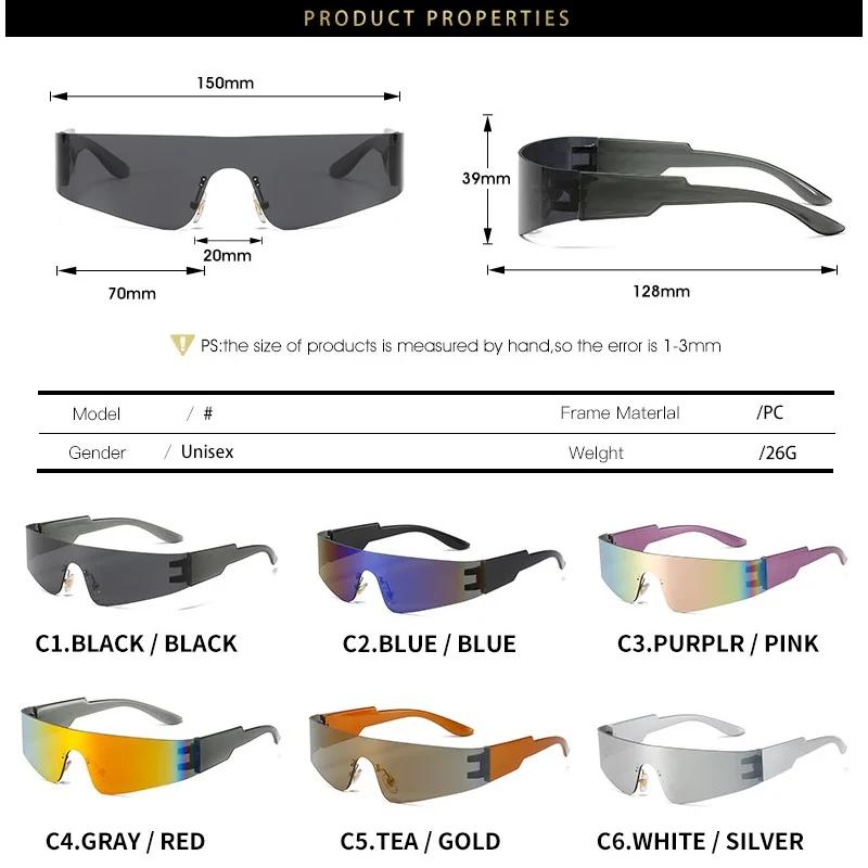 Y2K Sunglasses Men Sports Sun Glasses Women Vintage Wrap Around Shades Fashion Punk Goggle Eyewear Lunettes eil Homme