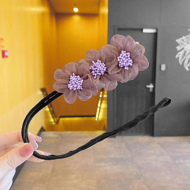 Koreanische Perlenblütenblatt Hochsteckfrisur Werkzeug - Elegantes Retro Flecht- & Messy Bun Haarstyling-Accessoire