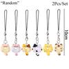 Cute Cartoon Cat Cookie Phone Charm Strap Soft Kitty Phone Lanyard Strap Key Chains Bag Pendant Decoration Handmade Gift