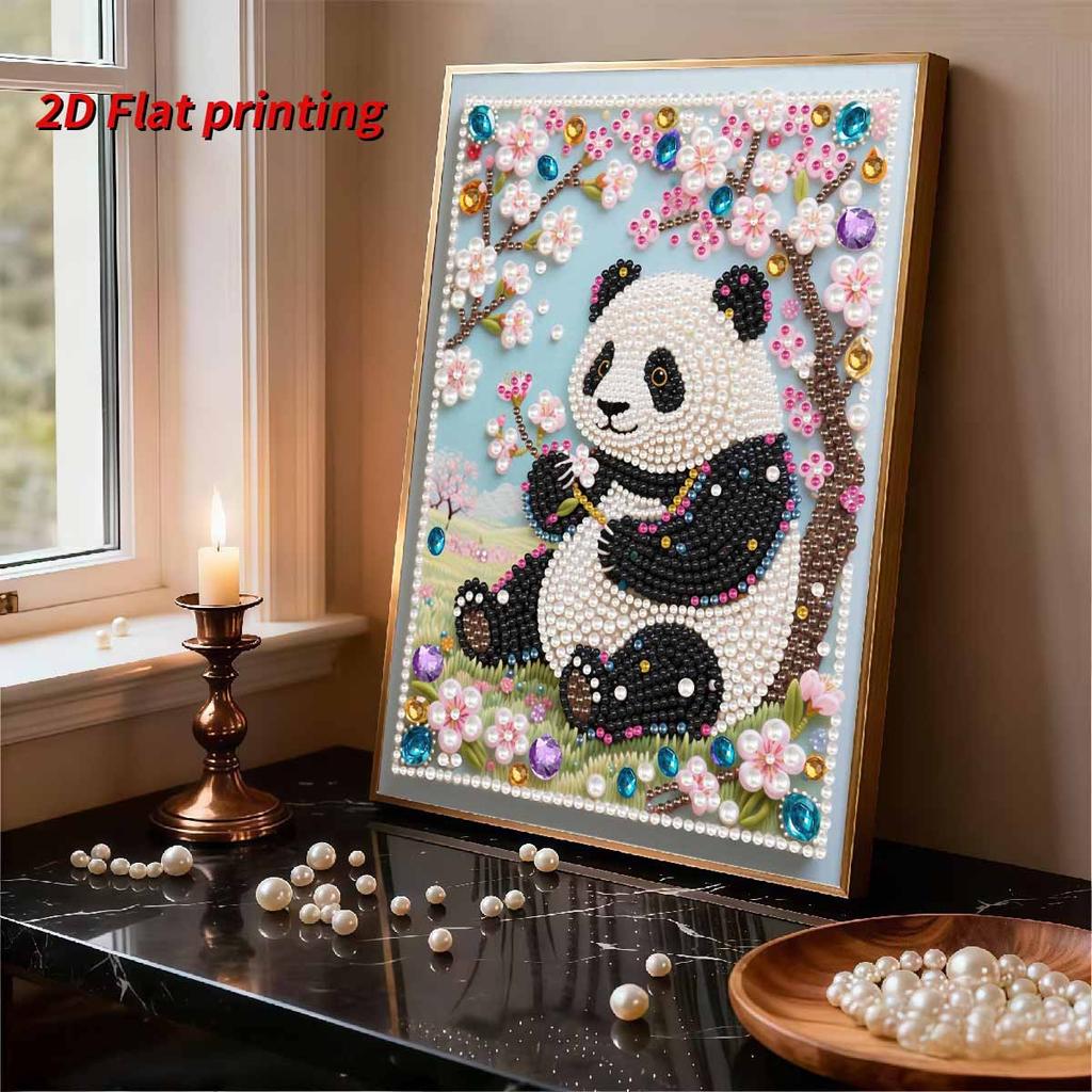 Pearl Painting Kit The Panda Under The Tree Frameless Handicraft DIY Bedroom Decoration Living Room Wall Art Room Decoration Art Craft Decoration