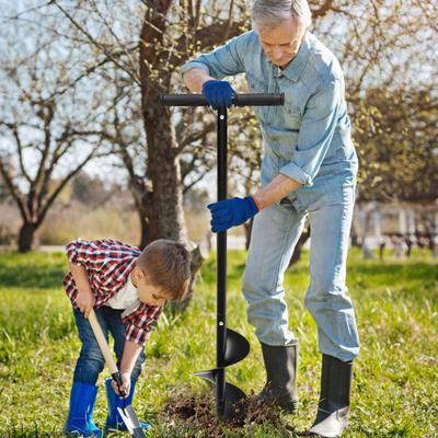 6"X 33.46" Manual Garden Hole Digging Drill Bit Hand Drill Auger Post Hole Digger For Bulb, Flower, Tree, Seedlings, Bedding