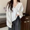 Cotton real sweater women's thin loose hooded cardigan short top jacket lazy style