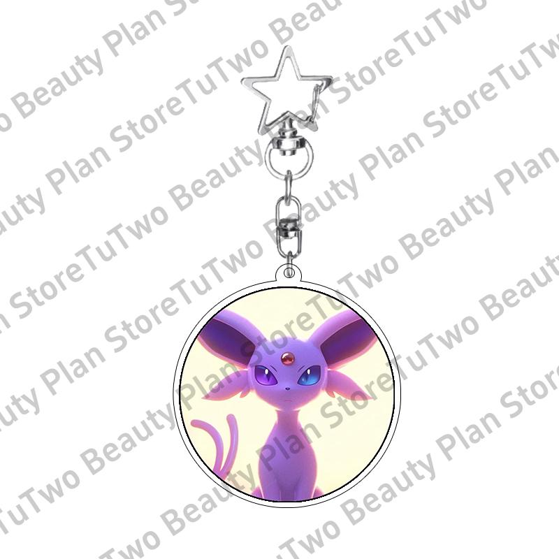 Girly Heart Acrylic Anime Sylveon Espeon Glaceon Eevee Cartoon Keychain Key Chains Keyrings Jewelry Fans Gifts Accessories Toys