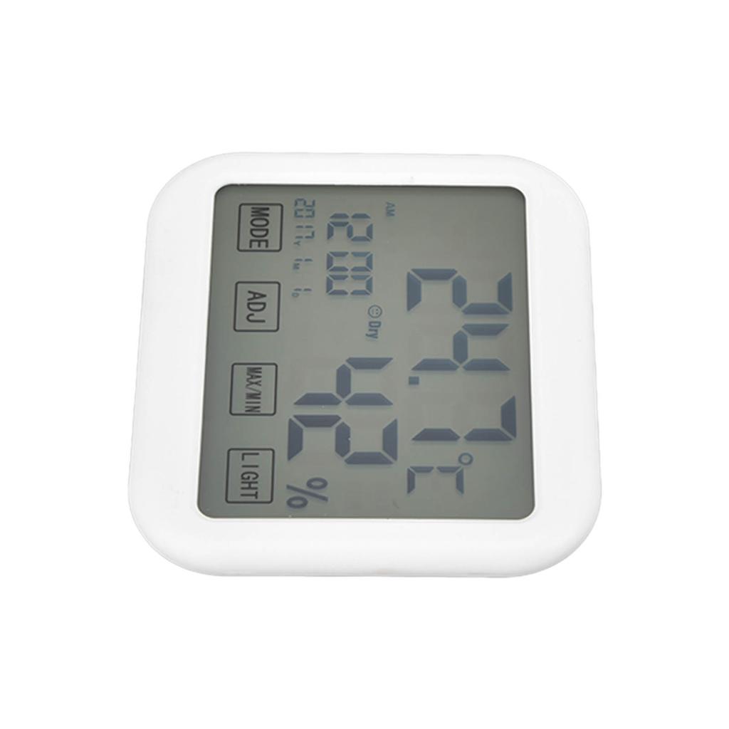 Digitales Thermometer Smart Touch Einstellungen Weckerfunktion Temperatur-Feuchtigkeits-Rekorder mit leuchtendem LCD-Bildschirm