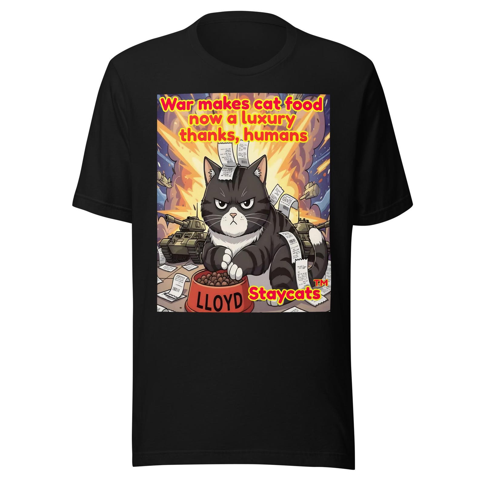 Funny Cat Shirt Sarcastic Commentary Anti‑War Anti‑Trump Political Tee Unisex Statement Gift M