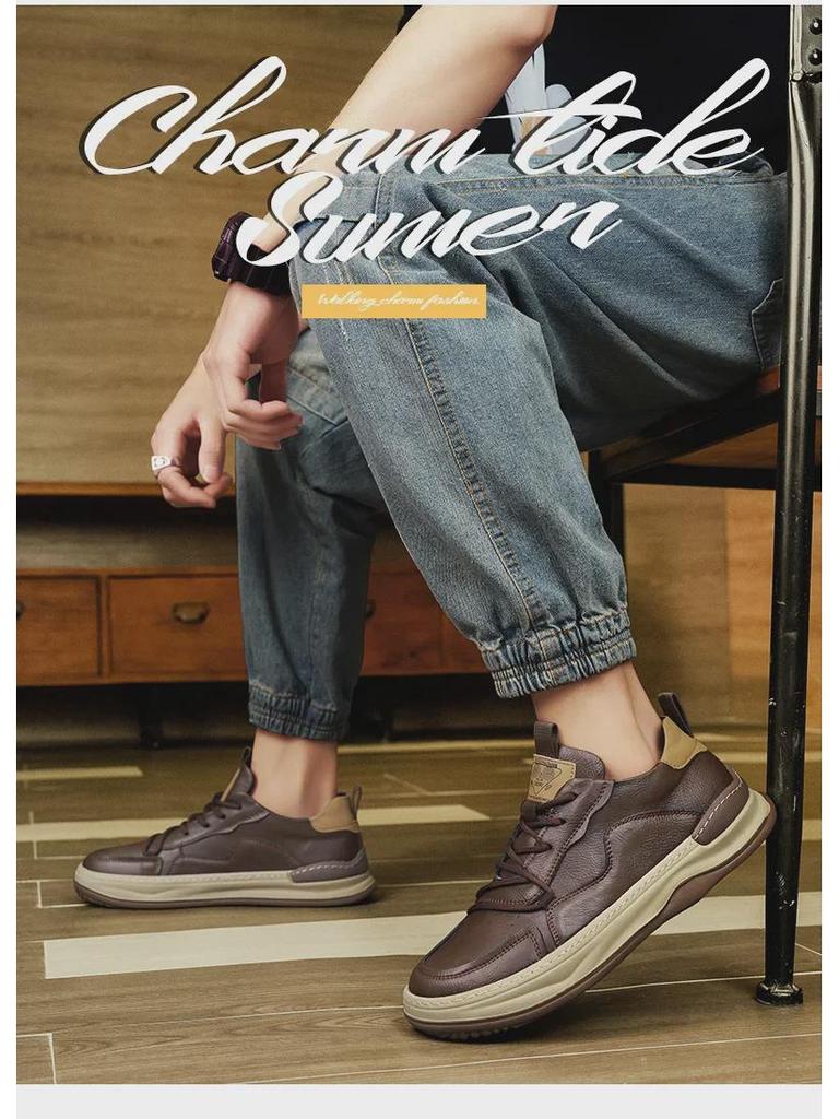 Men's Trendy Waterproof Leather Sports Casual Outdoor Shoes