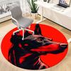 1pc Doberman, Portrait Office Round Area Rug,  Mat Suitable ForOffice, Under Office Chairs Bedroom Living Room Home Decor, Room Deco