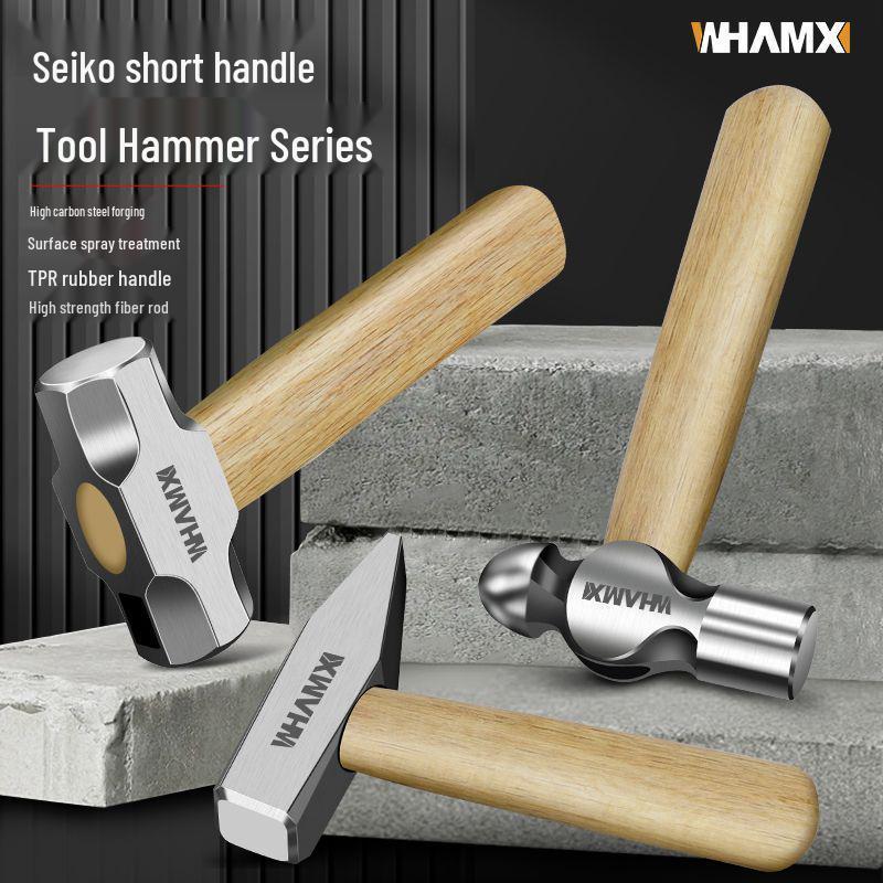 

Short Handle Round Head Claw Hammer with Wooden and Fiber Handle for Woodworking and Fitting Mini Oak Flat Hammer