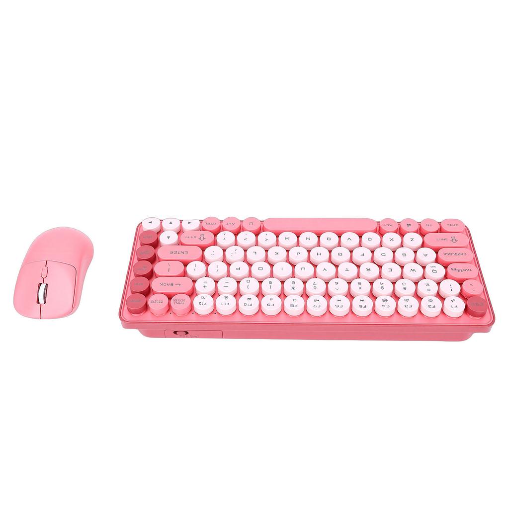 Wireless Bluetooth Keyboard and Mouse Combo 2.4G Dual Mode 85 Key Round Keycaps Keyboard Support for Windows
