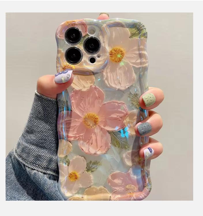 

Чехол для телефона 2025 года в стиле ретро с масляной живописью для iPhone 13 14 15 16 ProMax 12 11 с роскошным цветочным принтом, противоударный силиконовый чехол с художественным декором For iPhone 15