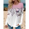 3D Print Floral Graphic Women's T Shirt Spring Autumn Long Sleeve Tops Basic Design Fashion O-Neck Fit Y2K Sweatshirt For Girls