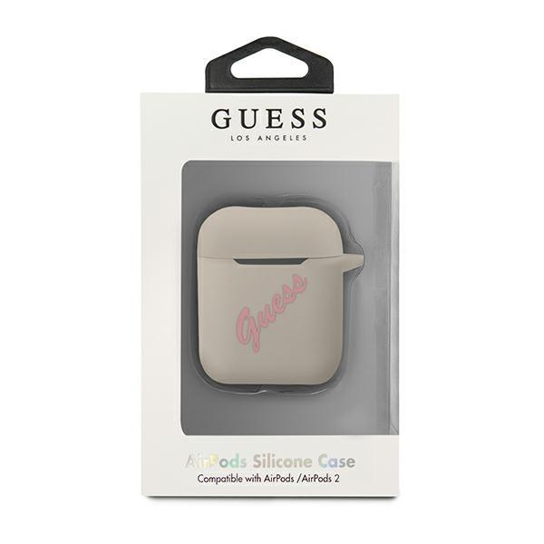 Guess Guaca2Lsvsgp Airpods 1/2 Cover Szaro Różowy/Grey Pink Silicone Vintage