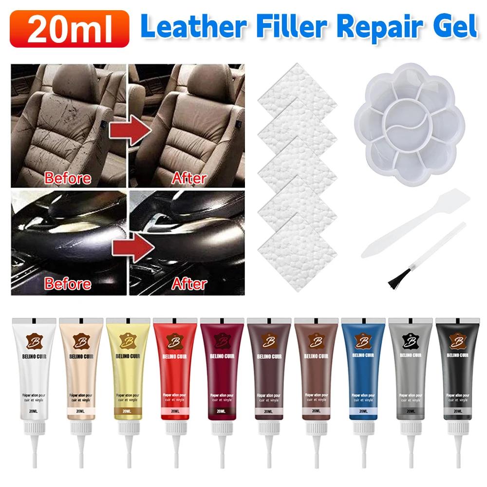 20ml Car Leather Repair Gel Car Seat Leather Sofa Coats Holes Scratch Cracks Finish  Complementary Color Repair Paste Accessary