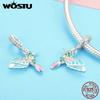 WOSTU 925 Sterling Silver Flower Bird Charms Pendant Hollow Heart Beads Fit Original Bracelet DIY Necklace WOmen Jewelry Making