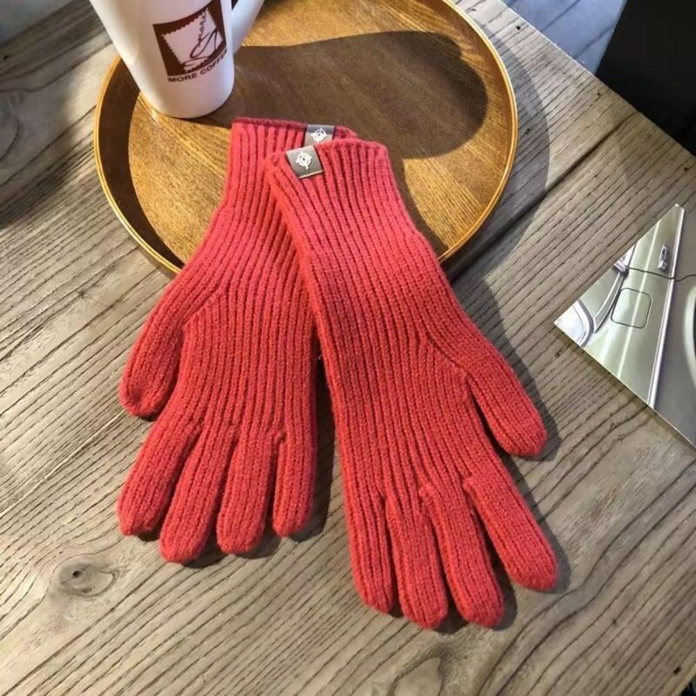 Fashion Long Knitted Gloves Touchscreen Solid Color Winter Gloves Women Gloves Outdoor Riding
