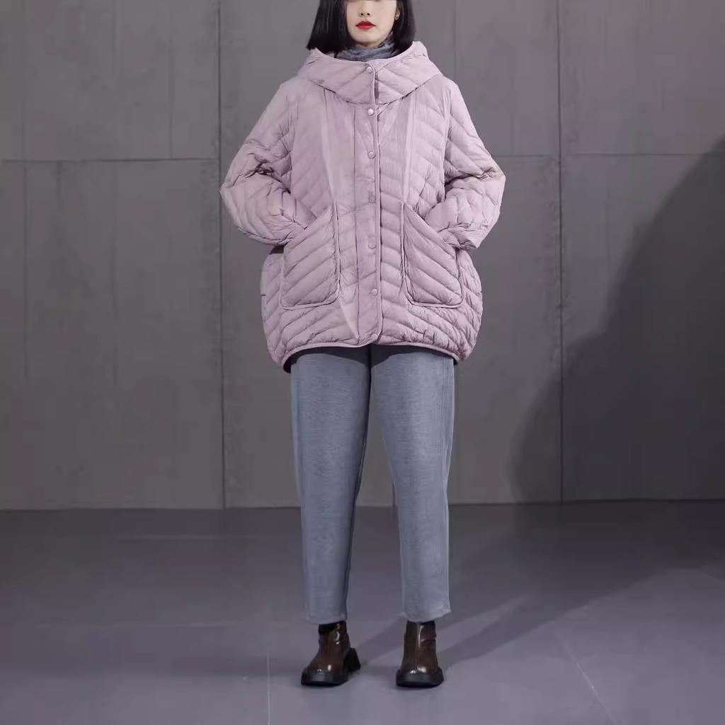 Winter Ultra Light Puffer Jacket Women 90% White Duck Down Coat Loose Hooded Casual Parkas Windproof Basic Outwear