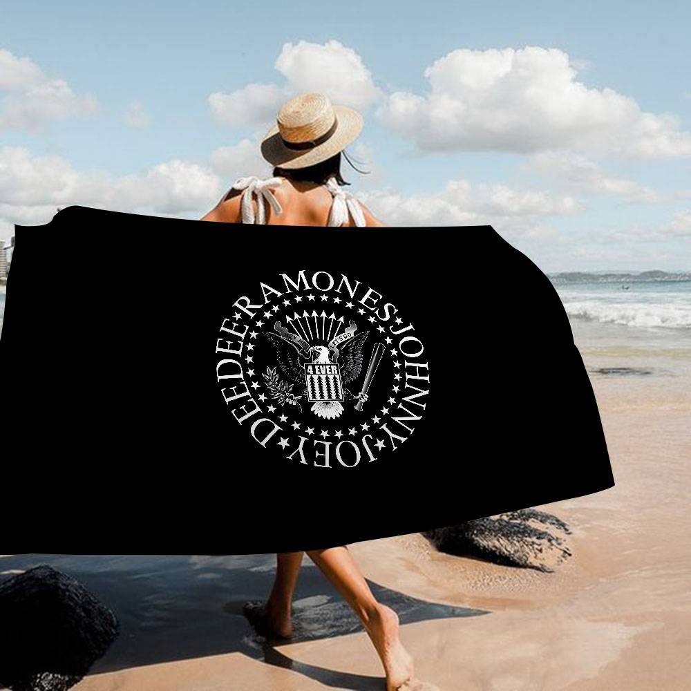 R-ramones Band Microfiber Printed Beach Towel Mountain Climbing Yoga Beach Swimming Running Absorbent Soft Towel