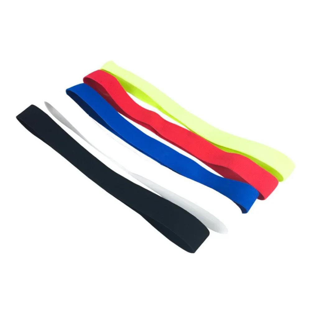 Non Slip Stretch Elastic Sweatband Unisex Men Women Sports Headband Sweatband Solid Color Gym Running Yoga Hair Bands Silicone