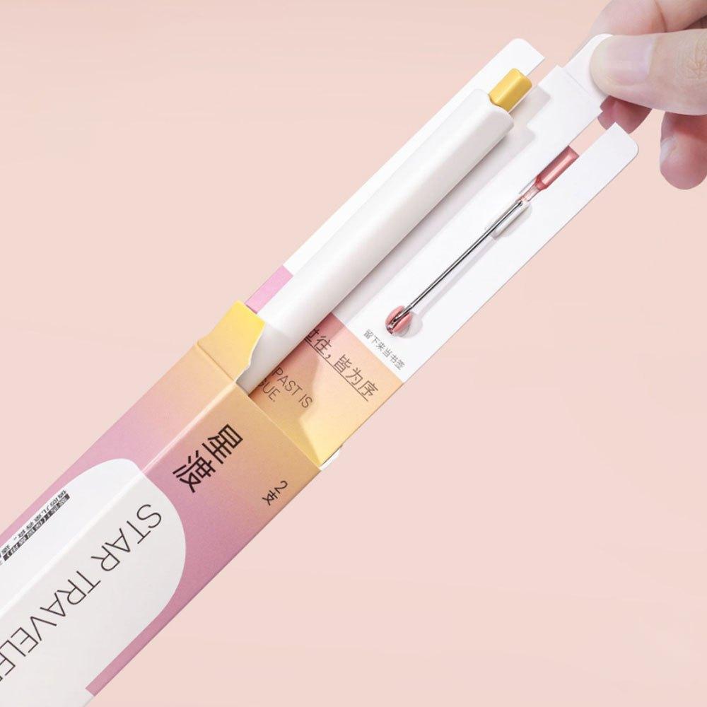 4pcs Aesthetic Gradient Series Gel Pens 0.5mm CS Tip Smooth Writing Black Color Ink Pens with Roller Clip Stationery