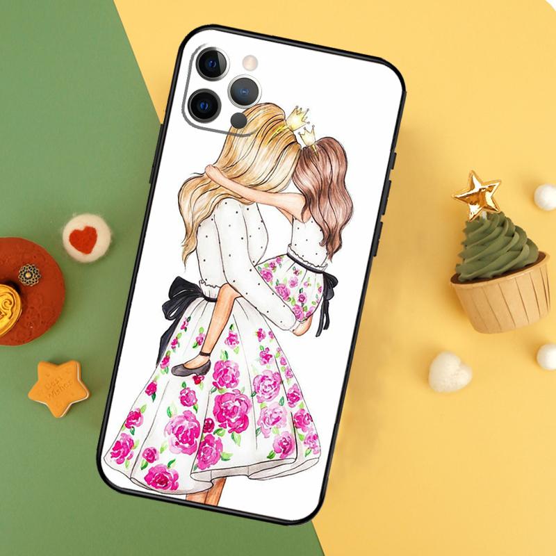 Beautiful Mother Daughter Son Phone Case For iPhone 17 16 16E 15 14 12 11 13 Pro Max 12 13 Mini 17Air Shockproof Cover