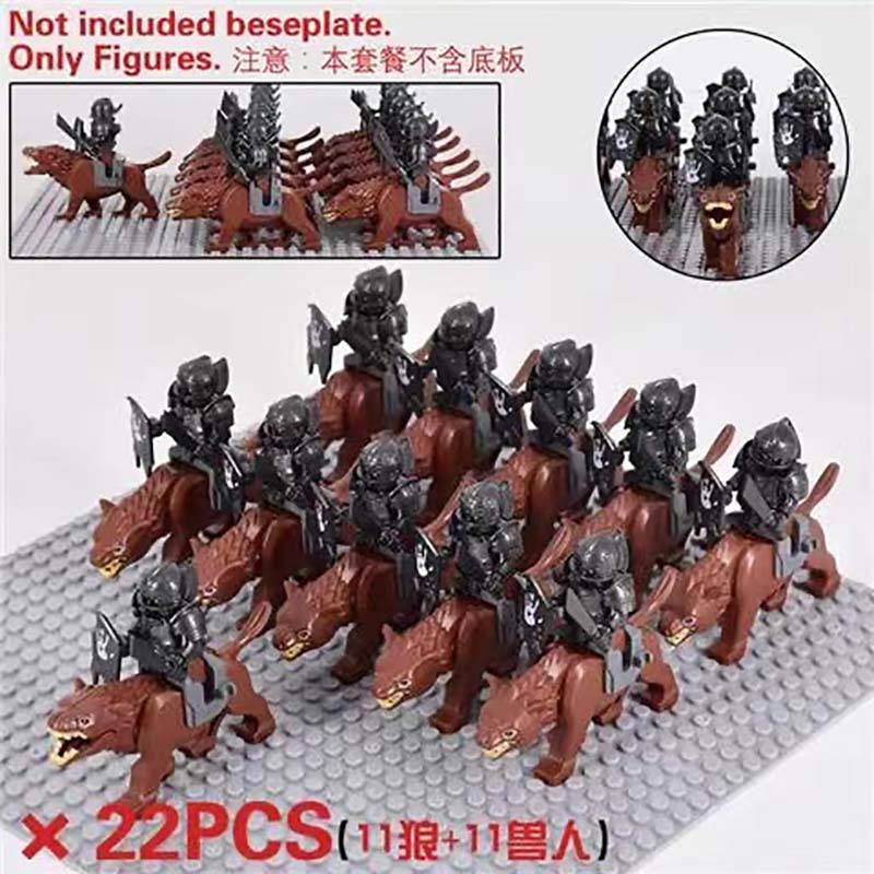 Medieval Military Lord Of Elven Guard Army Orcs Figures Building Block Dwarves Warriors The Rings Children Mini Assembled gift