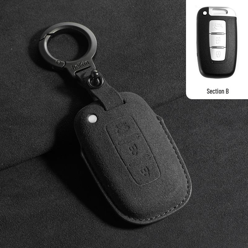 Wildleder Schlüsselanhänger Hülle für Kia Sportage, K2, K5, Forte