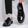 Patent Leather Mens Loafers Fashion Men‘s Casual Shoes Black Business Shoes Office Work Shoes Party Wedding Formal Dress Shoes