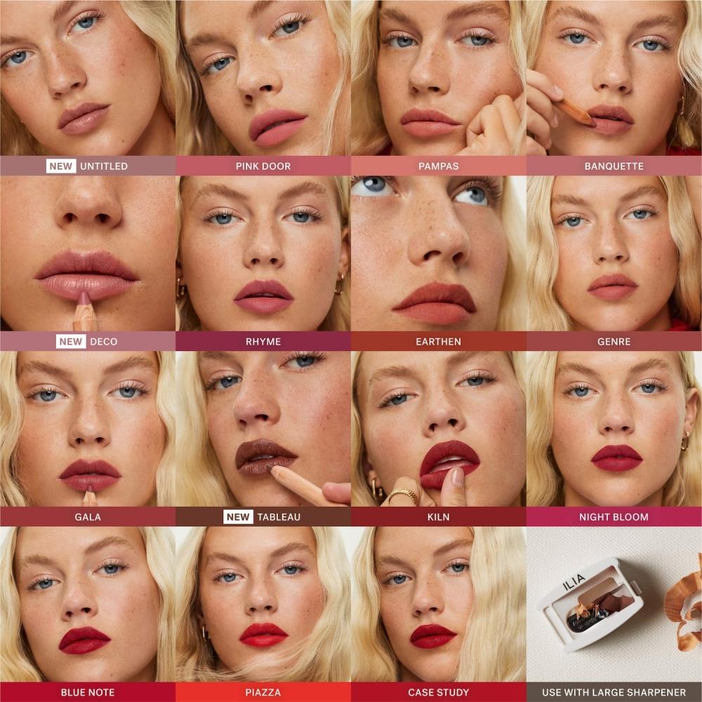 Ilia Lip Sketch Hydrating Lipstick + Lip Liner Crayon 0.08 Oz Genre Mauve Brown