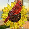 Red Bird Sunflower Acrylic Decoration Indoor Outdoor Garden Yard Window Wall Hanging