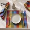 Foldable Napkins for Retro Washable Napkin Plaid Buffalo Check Banquet Colorful Cotton Linen Cloth Reusable