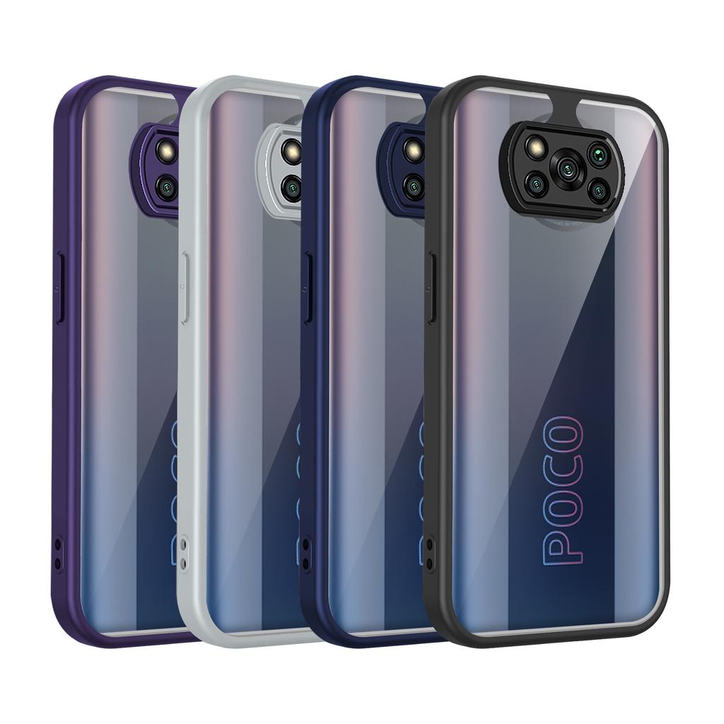 Custodia per Xiaomi Poco X3 Pro con Cuscinetti d'Aria in Silicone TPU Bumper Cover Posteriore Trasparente Opaca Custodia Rigida per Telefono per Xiaomi Poco X3 NFC X3Pro