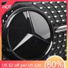 ABSHub Caps LED Mirror Black Border Silver Border Newest 3D Front Grill Star Logo For Mercedes Benz GLC X253 GLE W167 GLS X167 V SM0