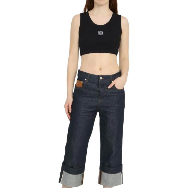 Loewe Tank Tops Women's Black Crew Neck Moderate Other S359Y23X85-1100