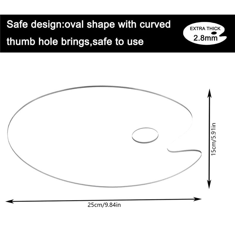 Easy Clean Non-Stick Artist Acrylic Paint Pallet 3/6 Pcs Clear Paint Tray Palette For Oil Watercolor Crafts