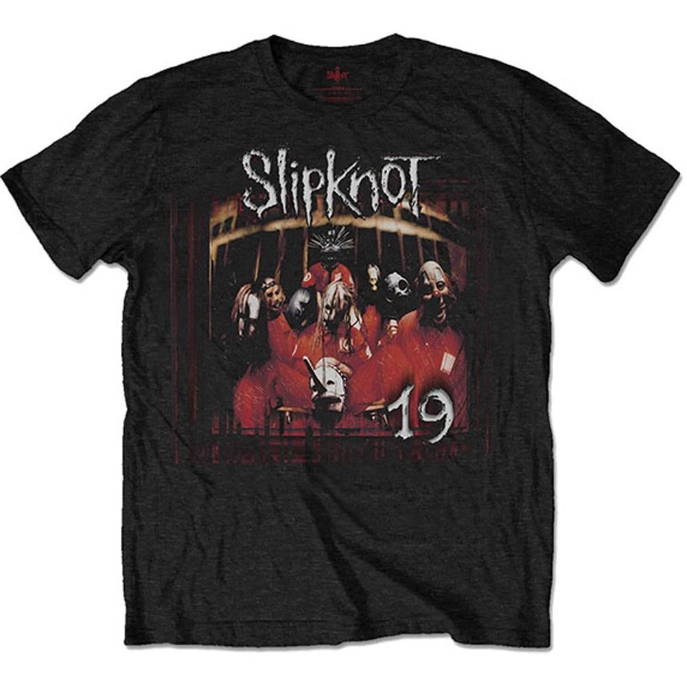 Men s Slipknot Debut Album 19 Years (Back Print) Slim Fit T-shirt Large Black XL