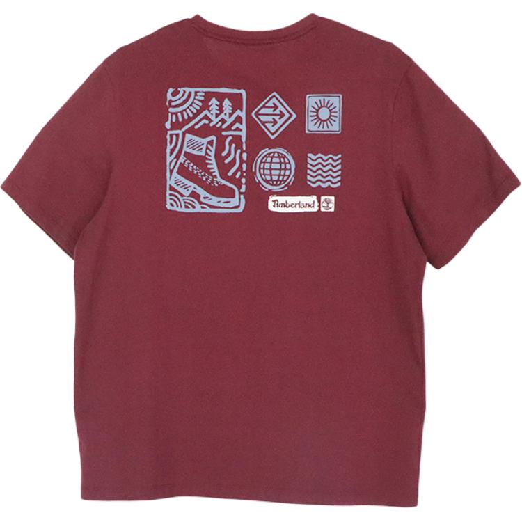 

Timberland SS24 Dragon Year Pattern Printed Loose Casual Outdoor Crew Neck Short Sleeve T-Shirt Unisex Tops Dark-Red A2P4M-EIC XL