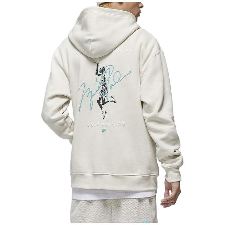 Jordan Essentials Flight Logo Fleece Pullover Hoodie Light Grey Men's Casual Sweatshirt DH9020-104