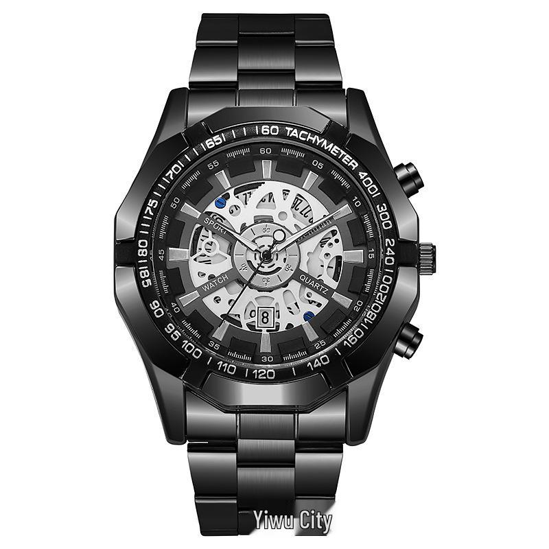 

Мужские модные часы из электролитически покрытой вольфрамовой стали, автоматические, с имитацией механизма