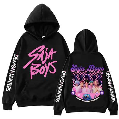 Saja Boys KPop Lovci Démonov Grafická Mikina s Kapucňou Harajuku Hip Hop Y2k Kapucňová Mikina Topy Jeseň Zima Dlhý Rukáv Mikina